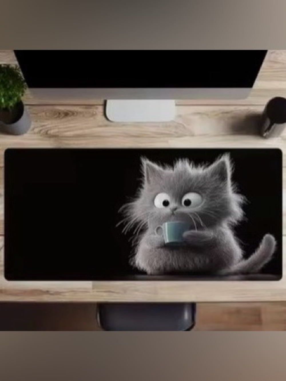 Gray Cat Graphic Keyboard Pad Extra Large - NWT